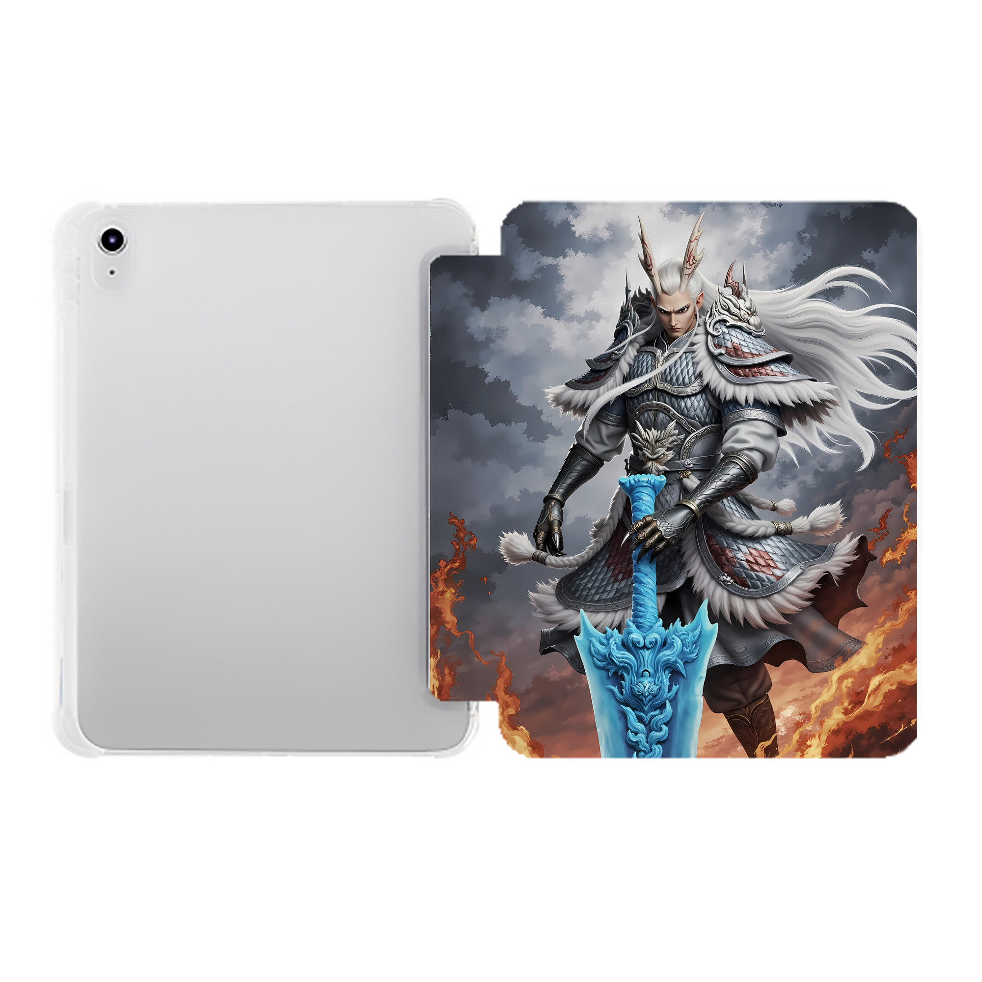 （画像用） Ne Zha 2 ナタ 魔童の大暴れ IPad ケース ペン収納付き 三つ折りスタンド PUレザー×シリコン 対応機種9.5/10.5/10.9インチ